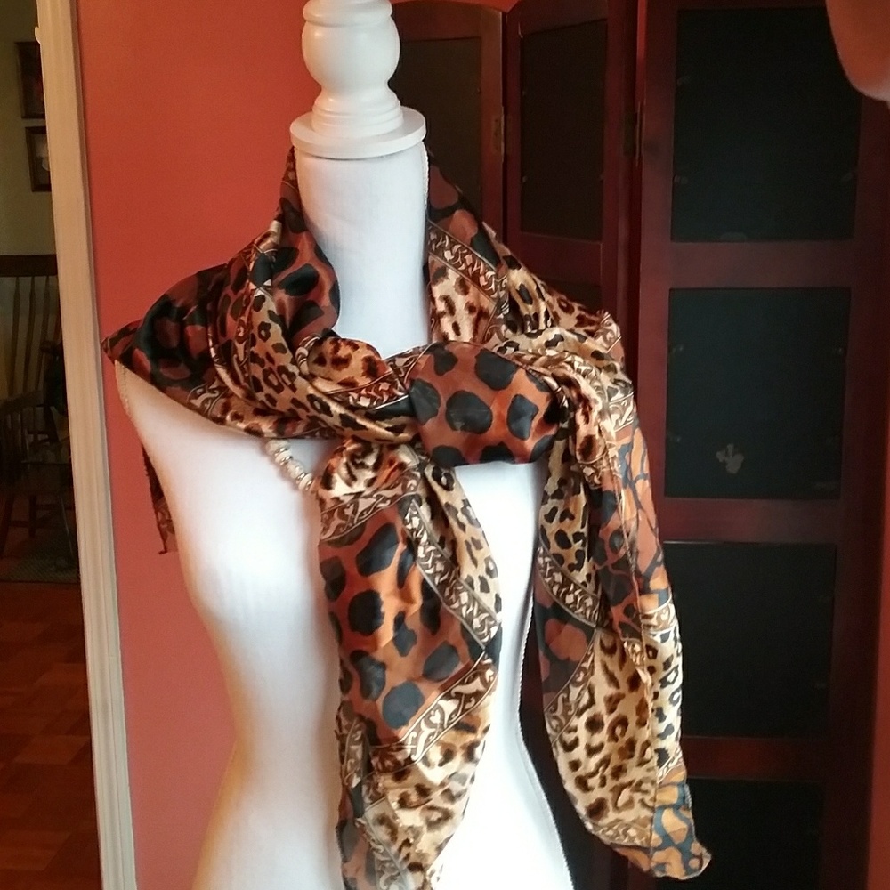 Leopard scarf.